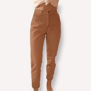 Vintage Express High Waisted Jean Womens 5/6 Tan Cotton
